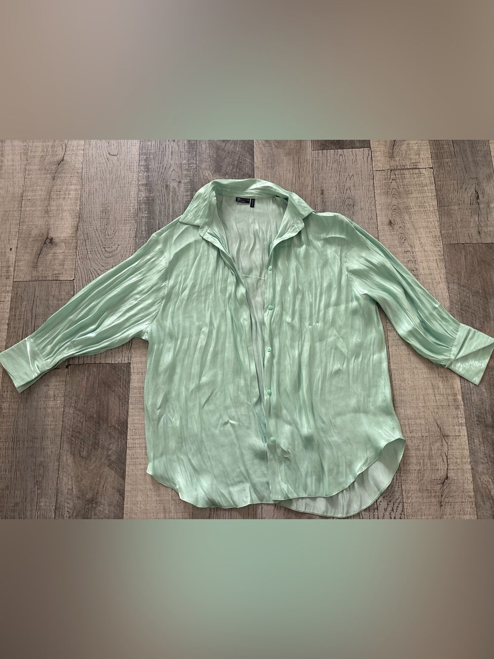 ASOS Light Mint Relaxed Button-Down Shirt